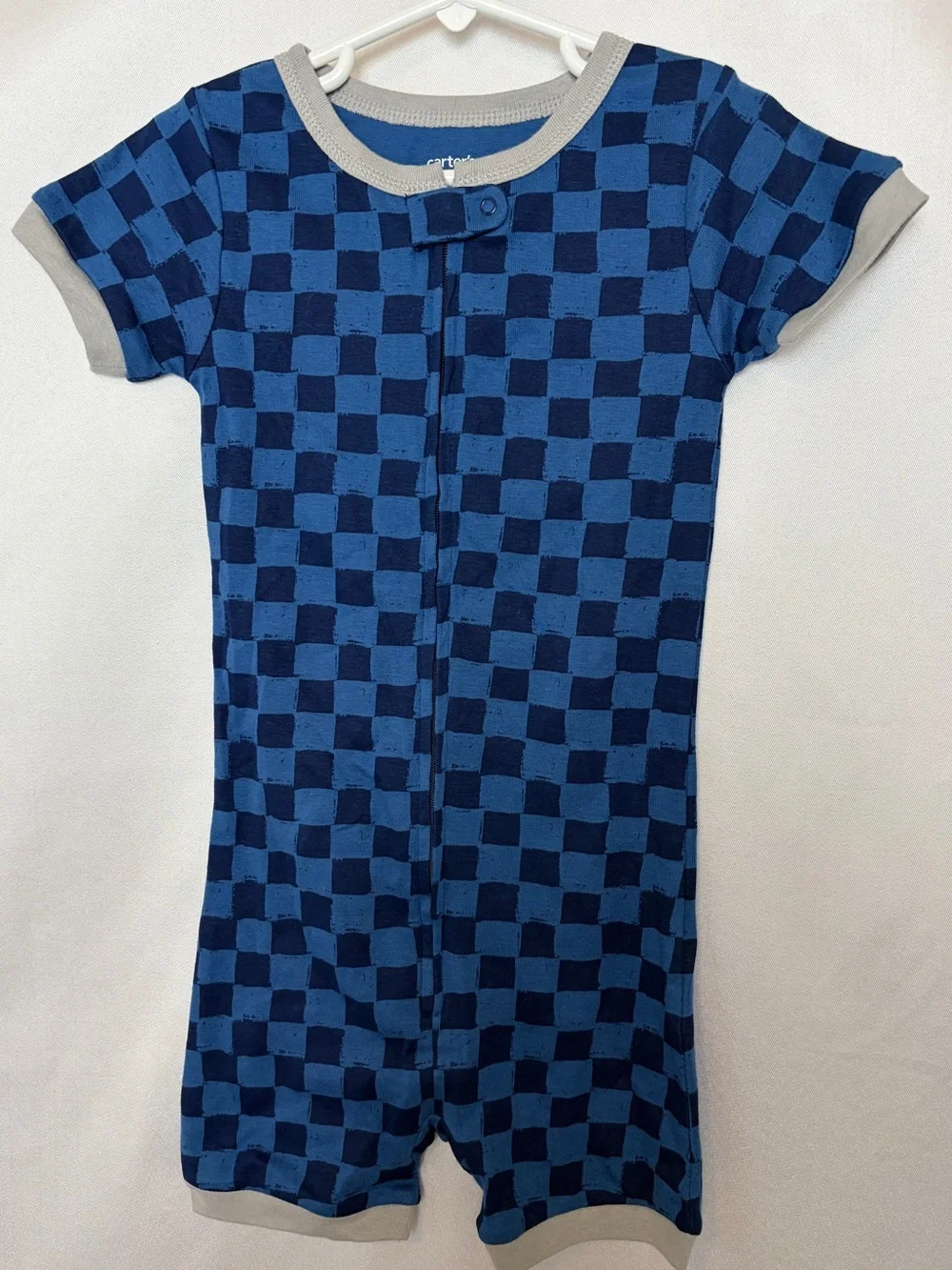 Carter’s Blue Checkered Kids One-Piece Romper